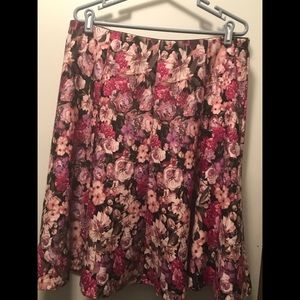 Purple and pink floral skirt