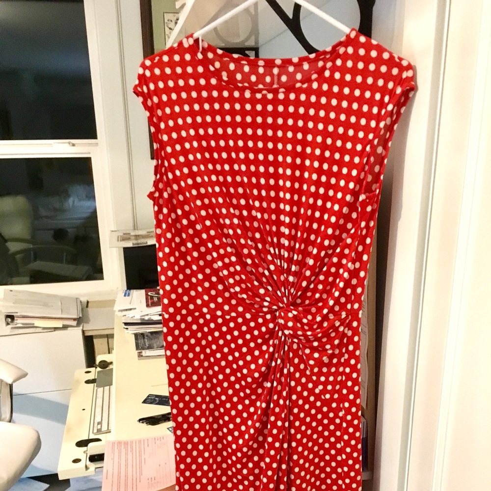 Red and white dress