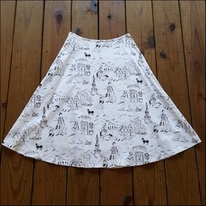 Small black & white paris print full circle skirt Small black & white paris print full circle skirt