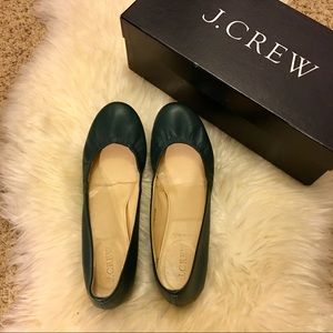 Jcrew Italian cece ballet flats boulevard green Jcrew Italian cece ballet flats boulevard green