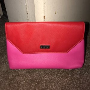 Kiko Milano red pink makeup bag clutch Kiko Milano red pink makeup bag clutch