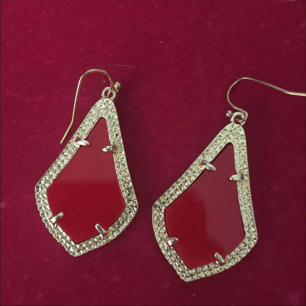 Red and gold earrings kendra style