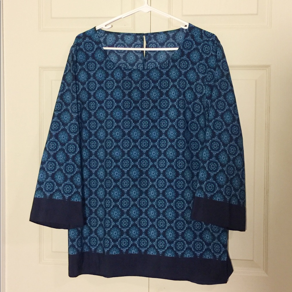 PRICE DROP Blue Printed Blouse