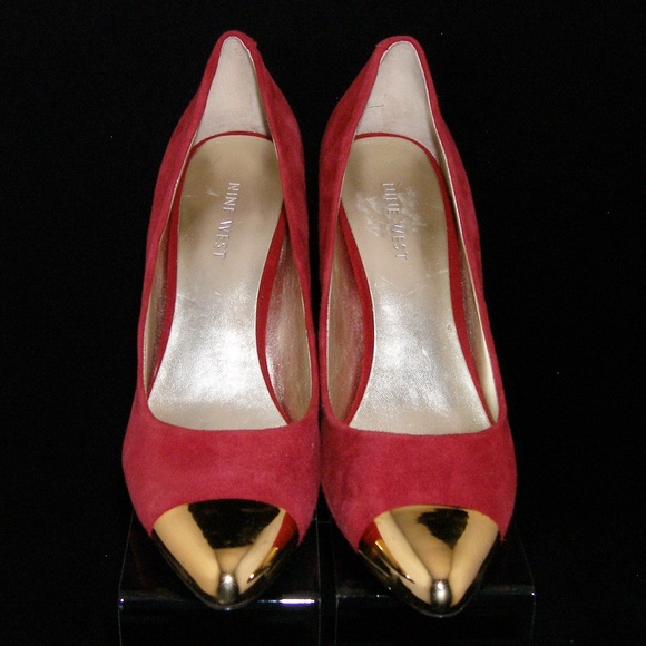 Nine West 'Giovanna' suede gold pointed pump 7.5M - Picture 3 of 8