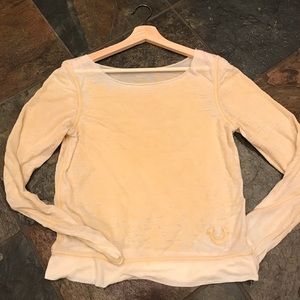 True Religion distressed long sleeved top