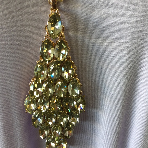 Dark Crystal Marquise Long Necklace Set - Picture 4 of 5