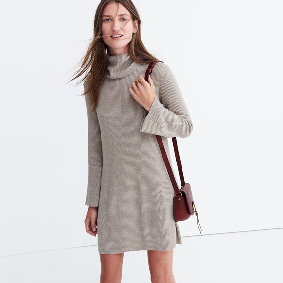 Madewell Dresses & Skirts - Madewell Bell Sleeve Turtleneck Sweater Dress