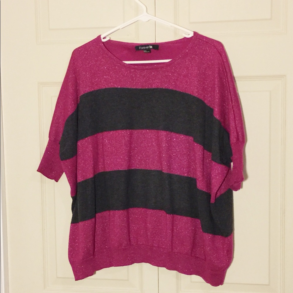 PRICE DROP Hot pink and charcoal Sweater