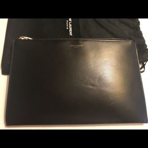 Saint Laurent leather clutch