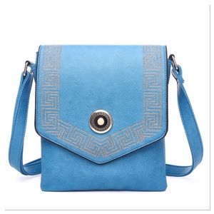 Blue Greek Key Crossbody Purse Blue Greek Key Crossbody Purse