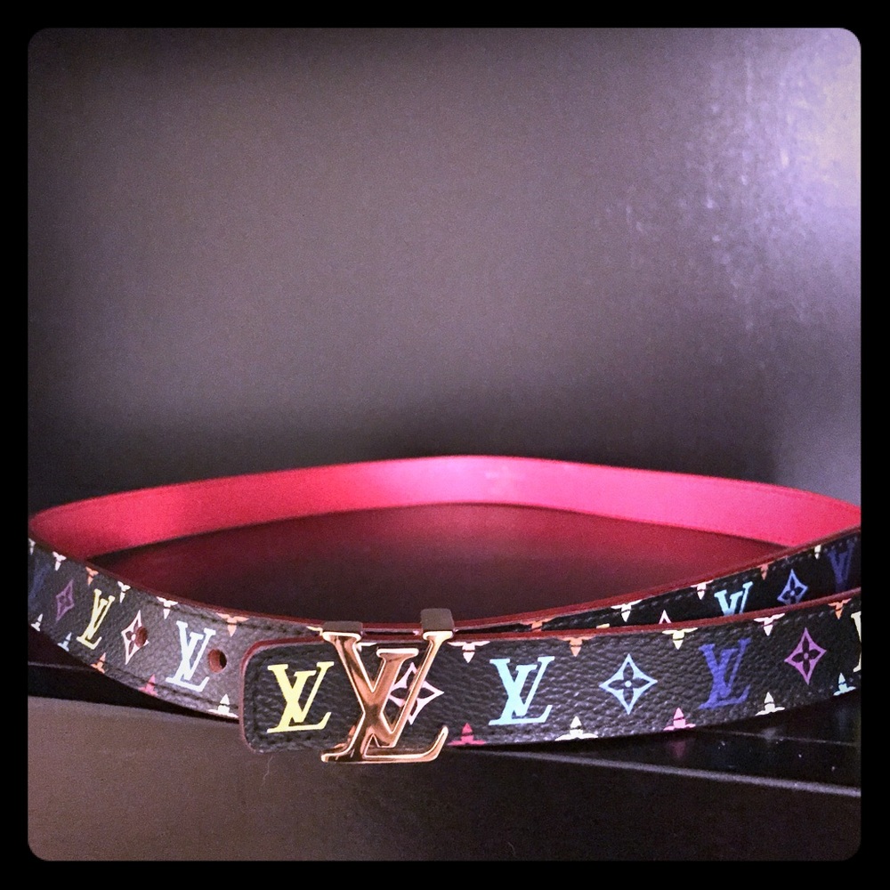 Louis Vuitton Vintage Logo Murakami Belt Black