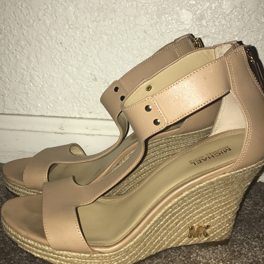 Michael Kors bone color wedges size 6.5