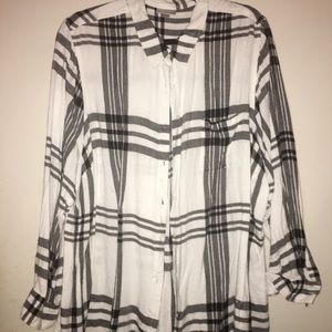 White and black plaid button up White and black plaid button up
