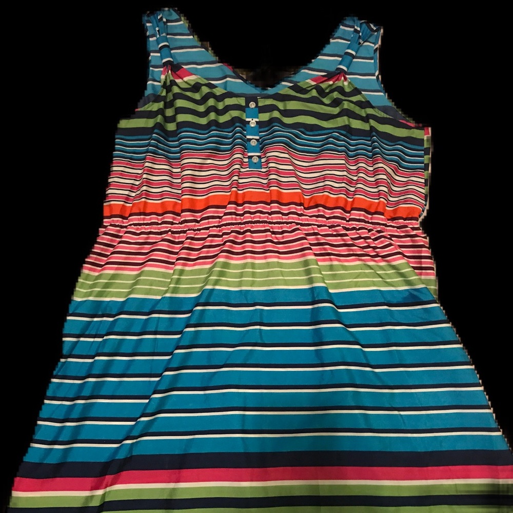 Multicolor stripped tank dress