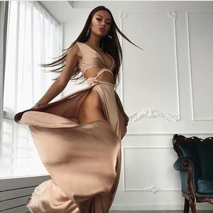 Abyss by Abby Maxi Cut Out Prom Dress Blac Chyna