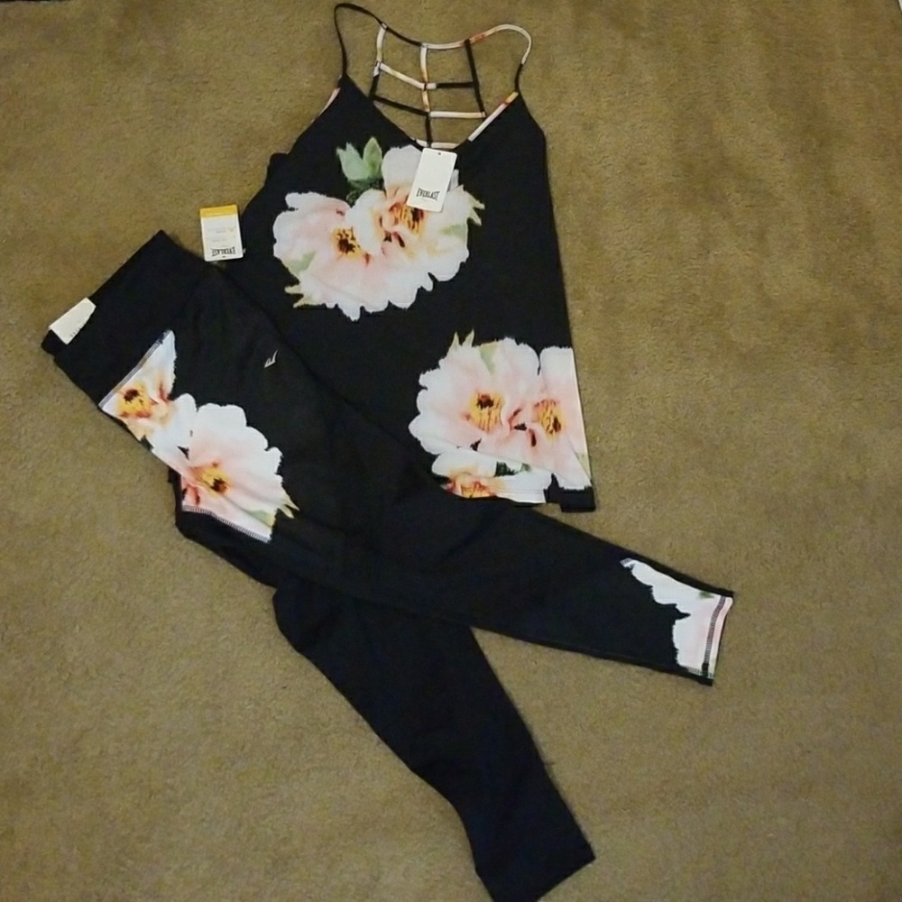 Everlast flower print workout shirt & pants