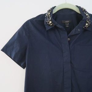 J. Crew Embellished Collar Button Down Shirt J. Crew Embellished Collar Button Down Shirt