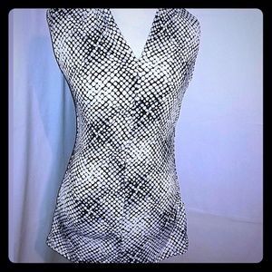 Vince Camuto Womens M Black White Top Vince Camuto Womens M Black White Top