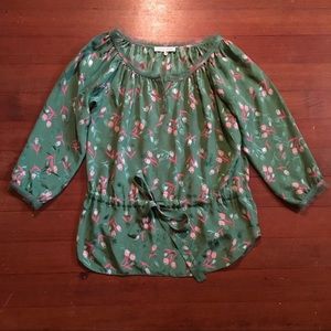 Rebecca Taylor Tulip Jacquard Waist Blouse Rebecca Taylor Tulip Jacquard Waist Blouse