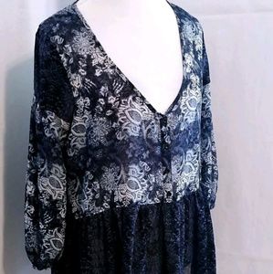 Ecote Urban Outfitters Blouse Womens L Blue Floral Ecote Urban Outfitters Blouse Womens L Blue Floral
