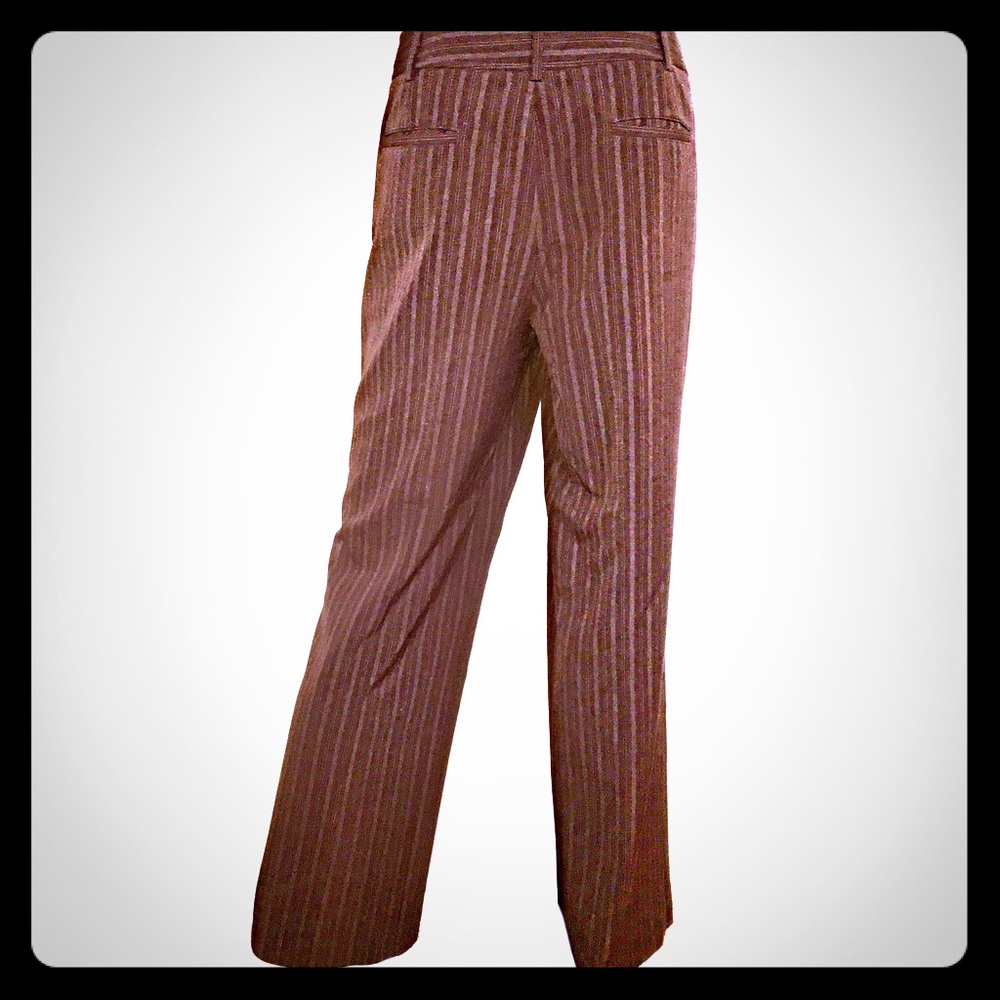 Brown Pinstripe Pants, Sz 10 EUC