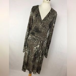 Cabi M 658 Dress Faux Wrap Dress Belt Gray Black Cabi M 658 Dress Faux Wrap Dress Belt Gray Black