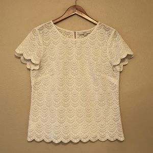 LOFT Scalloped Lace Blouse LOFT Scalloped Lace Blouse