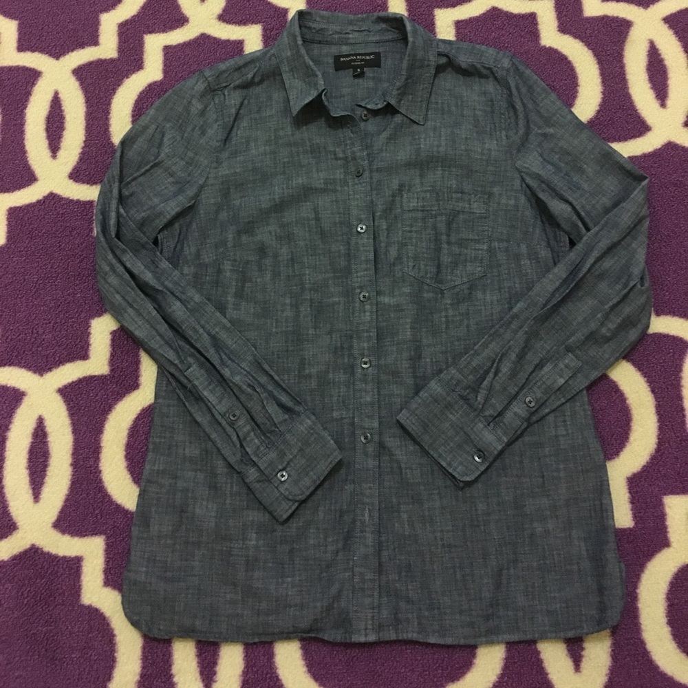BR Classic Fit Denim Blue Button Down Shirt