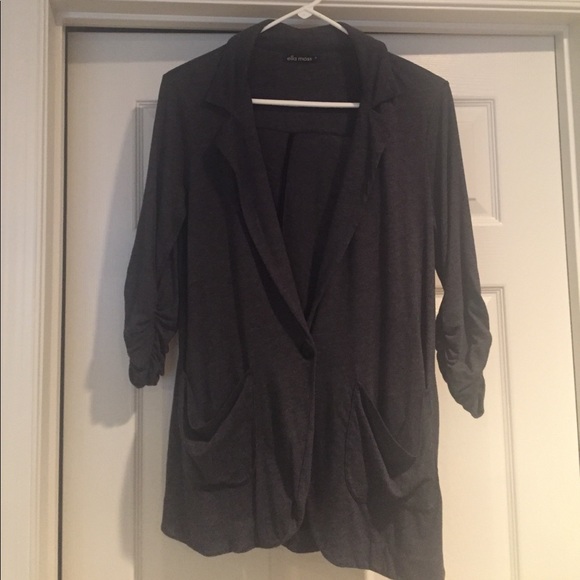 Ella Moss Sweaters - Ella Moss Dark Gray "Blazer-Like" Cardigan