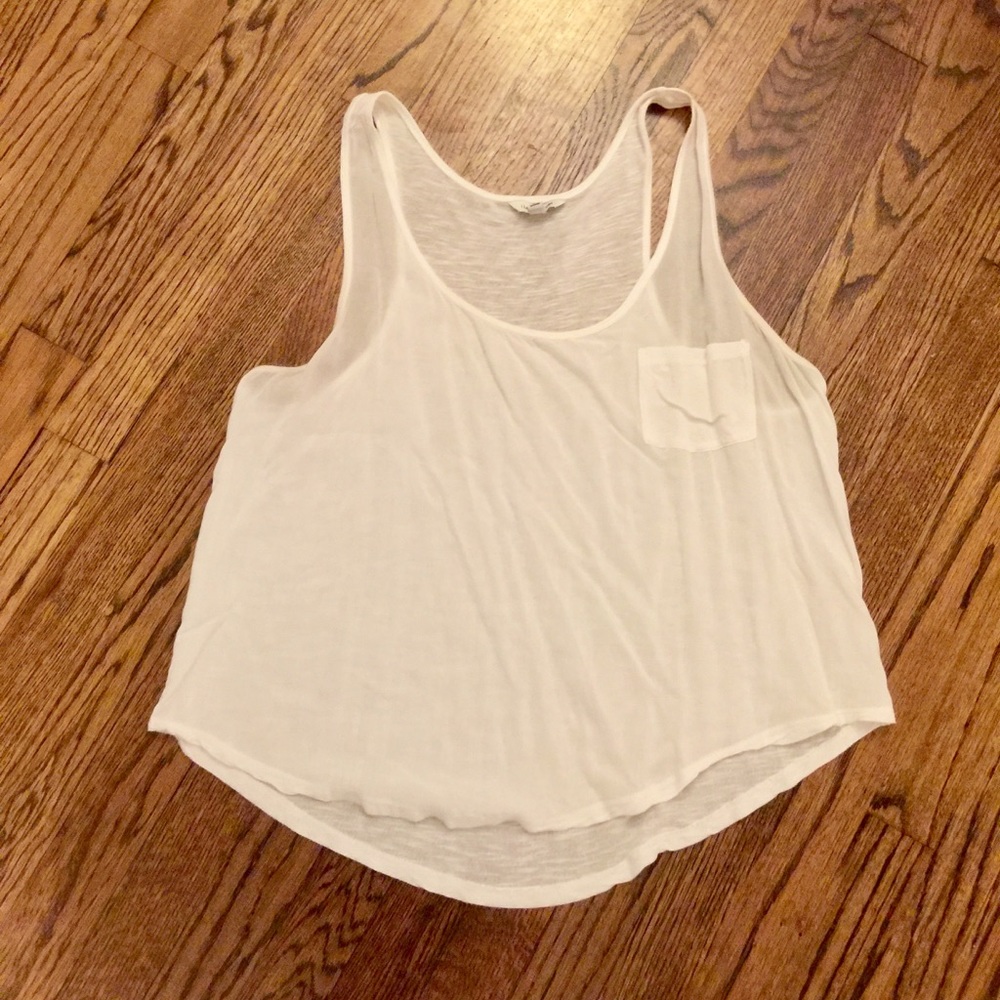 White Cropped Tank