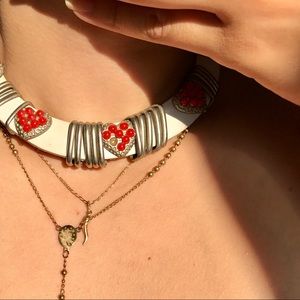 Vintage leather collar necklace