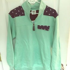 Navy and turquoise Anchor long sleeve shirt