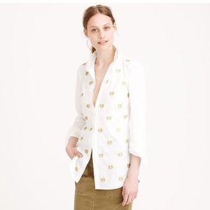 J Crew Bullion Hearts Button Down