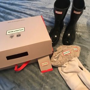 Hunter short  black gloss boots