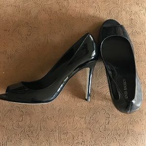 Never worn patent leather peep toe dress heels