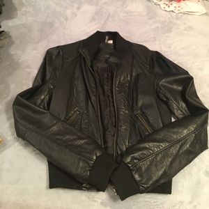 Black leather jacket