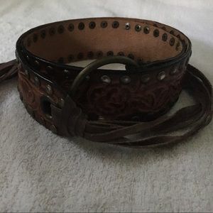 Leather studded & decorative belt