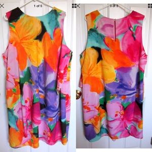 Ralph Lauren Vibrant Floral Faux Wrap Dress 20W Ralph Lauren Vibrant Floral Faux Wrap Dress 20W