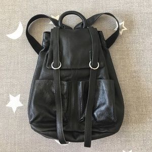 Black leather backpack - APC