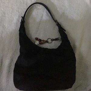 Coach black fabric shoulder bag