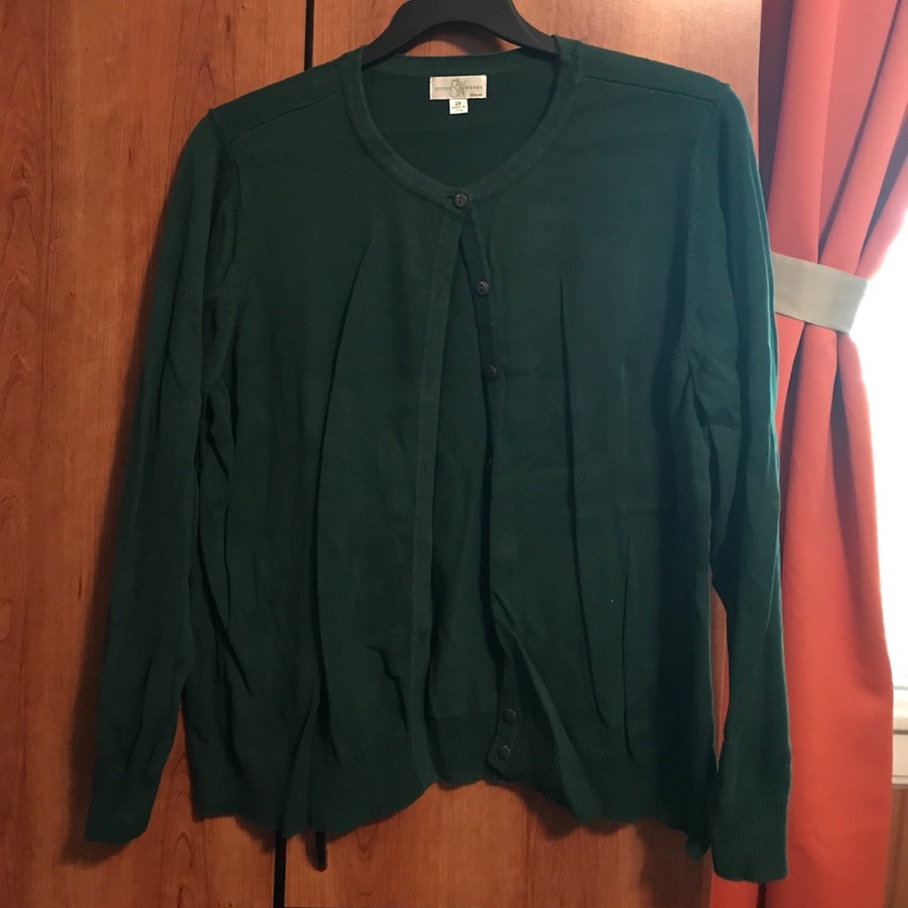 Green button up cardigan