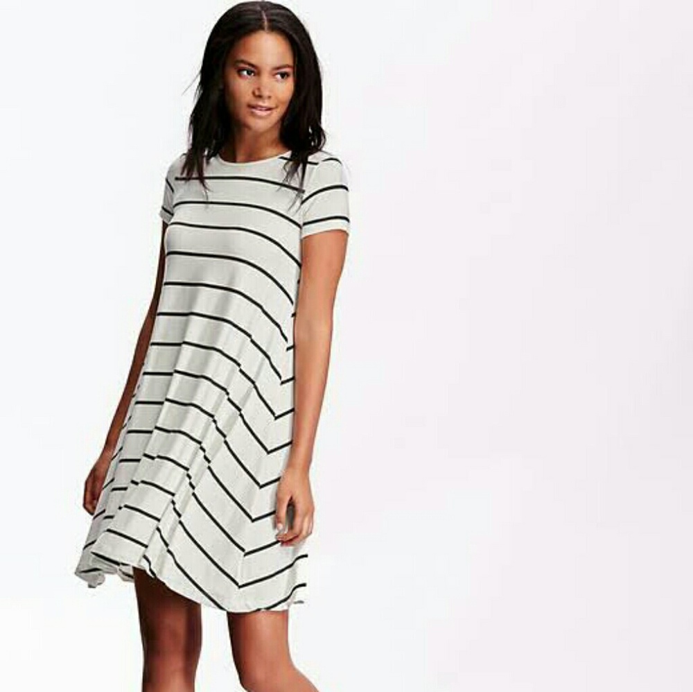 Old Navy Striped Jersey Swing Dress