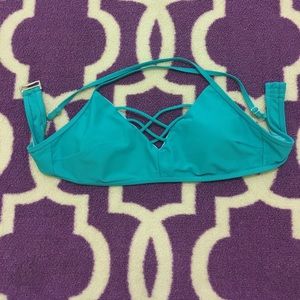  Express Swim Teal Blue Bikini Top