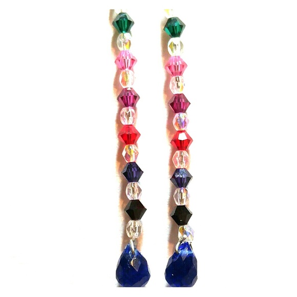#0097 Rainbow Crystal Briolette Earrings - Picture 1 of 2