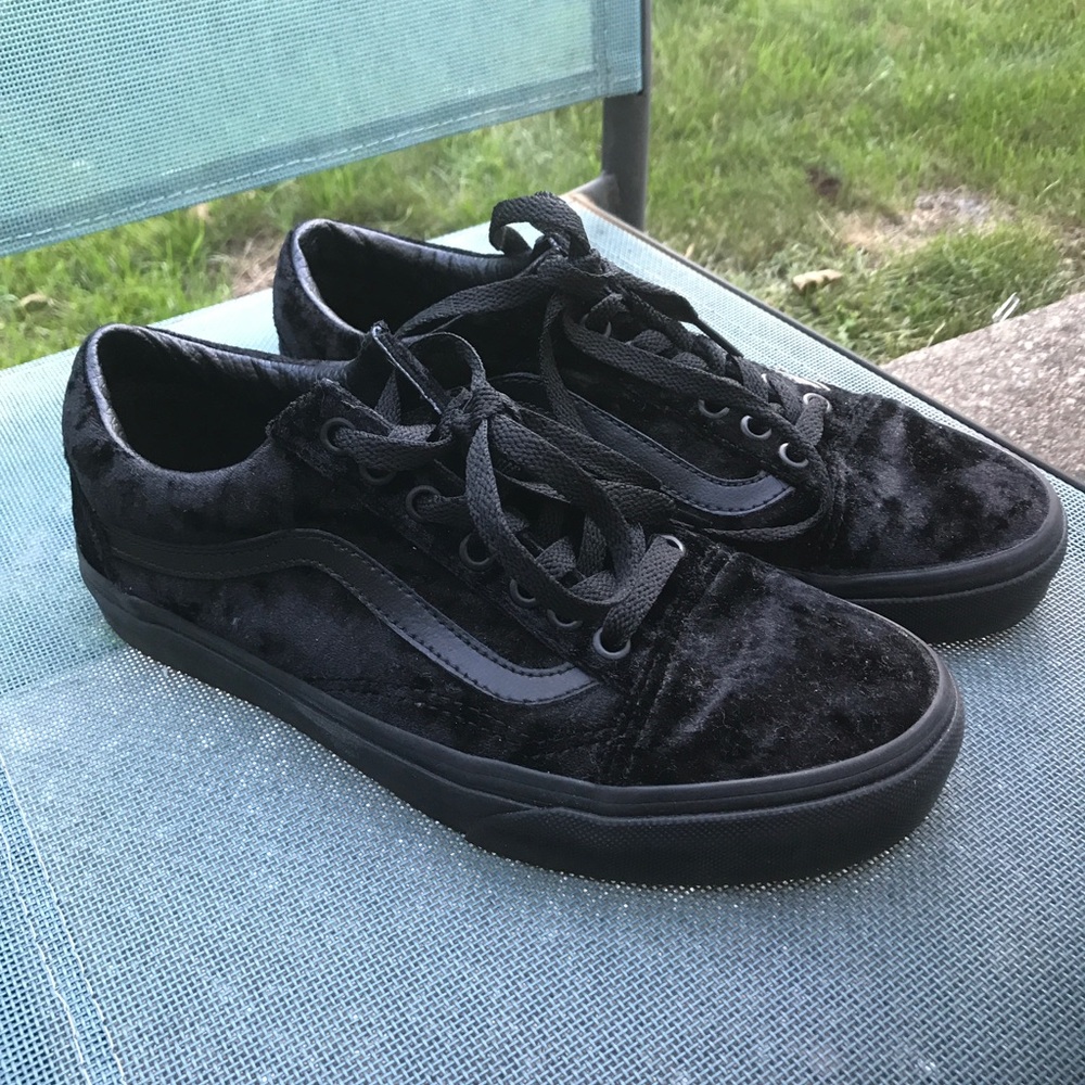All black velvet vans!
