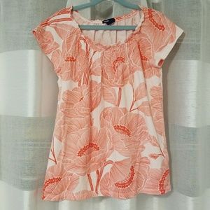 🔴Girl's Orange and White Poppy Shirt🔴