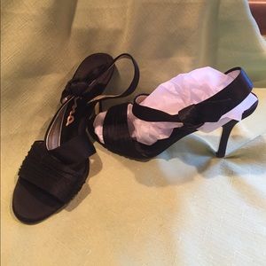 Black satin heels Black satin heels