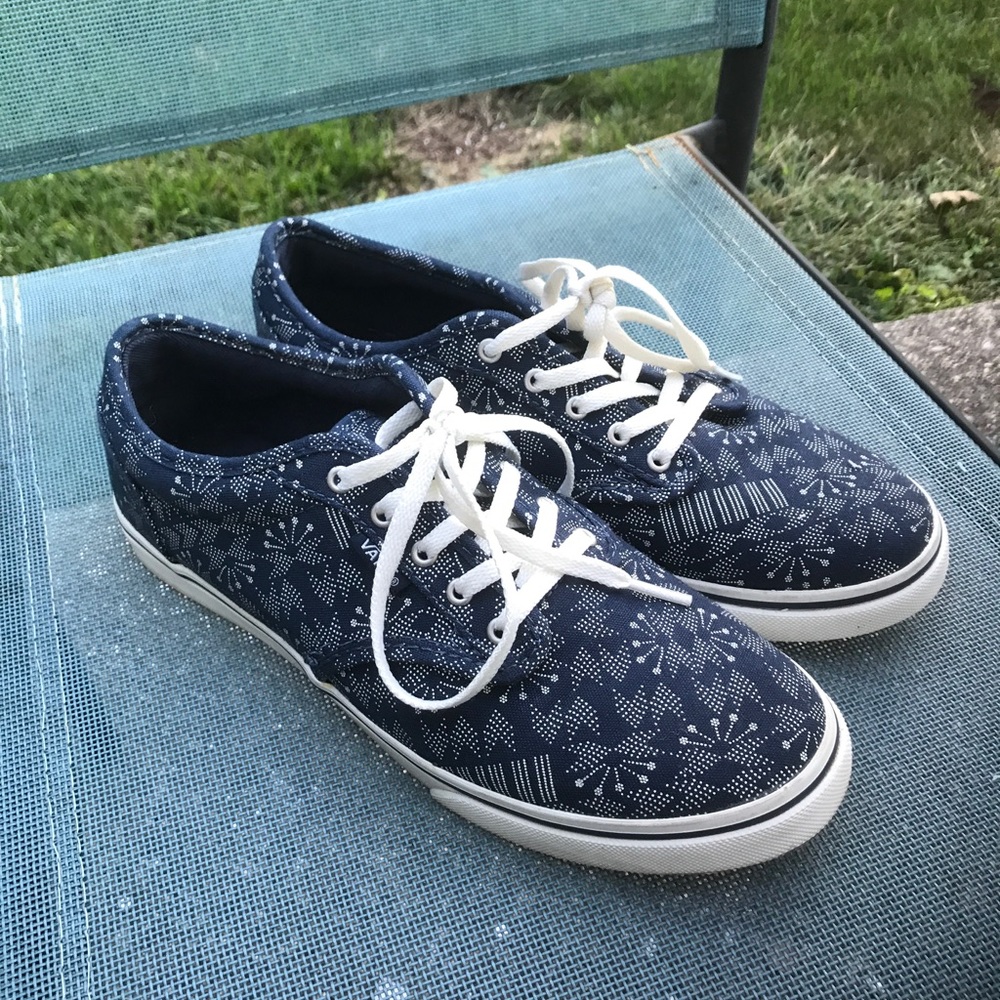 Navy blue floral vans