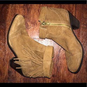 San Edelman Fringe Boot Tan size 9 1/2
