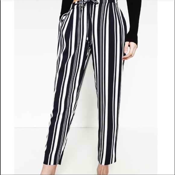 Zara Pants - Zara navy and white pants. FINAL SALE